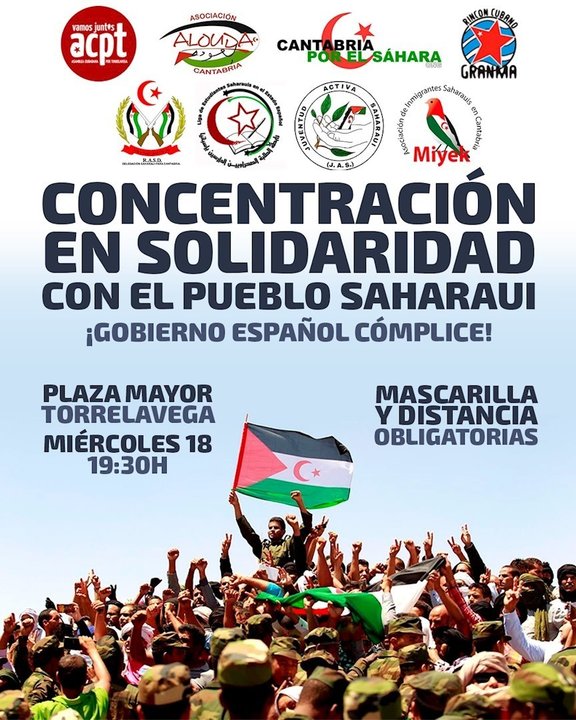 Cartel concentración de apoyo al pueblo saharaui